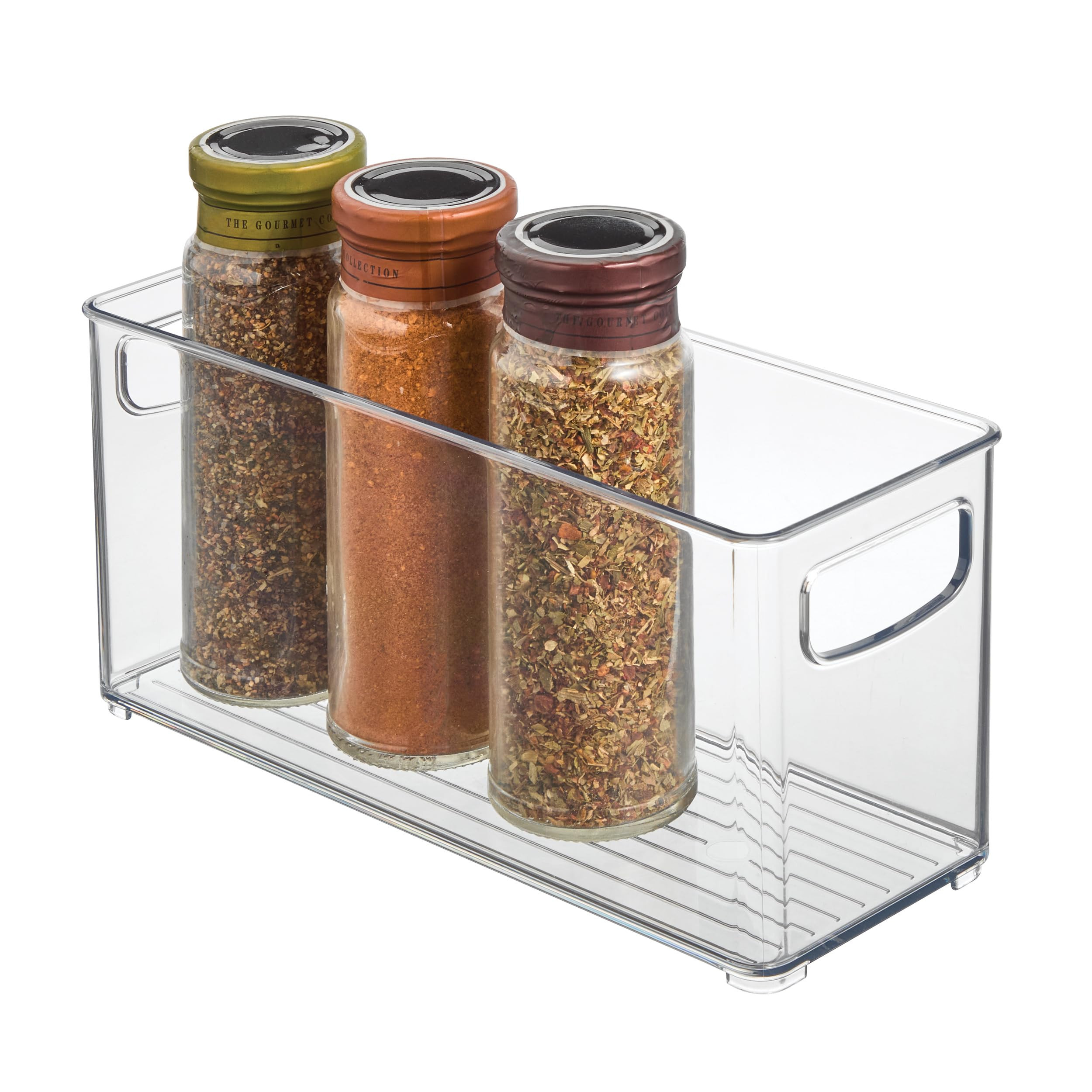 iDesign Slim Clear Plastic Stackable Storage Bin, Tall Narrow Organizer for Kitchen or Pantry | Amazon (US)