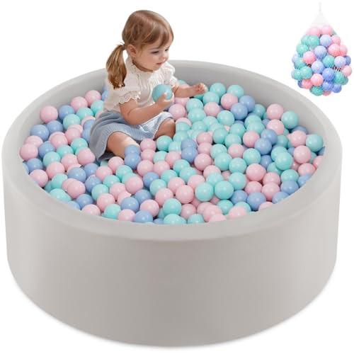 INFANS Foam Ball Pit for Toddlers with 200 Balls, 36"x 12" Large Round Ball Pool Playpen with Soft Memory Sponge Pad, BPA Free, Ideal Gift for Kids Babies Indoor Outdoor | Amazon (US)