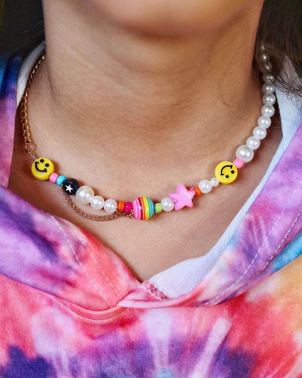Smiley Pearl Chain Choker | Lola + The Boys