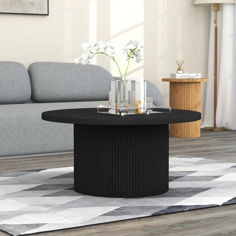 Charleily Pedestal Wood Round Coffee Table | Wayfair North America