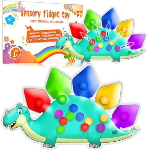 Christmas Stocking Stuffer Gift for Toddler Grandkid Boys Dinosaur Color Sorting Sensory Toy Fine... | Amazon (US)