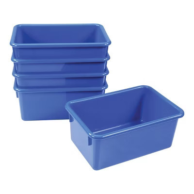 Kaplan Early Learning Blue Vibrant Color Storage Bin - Set of 5 | Target