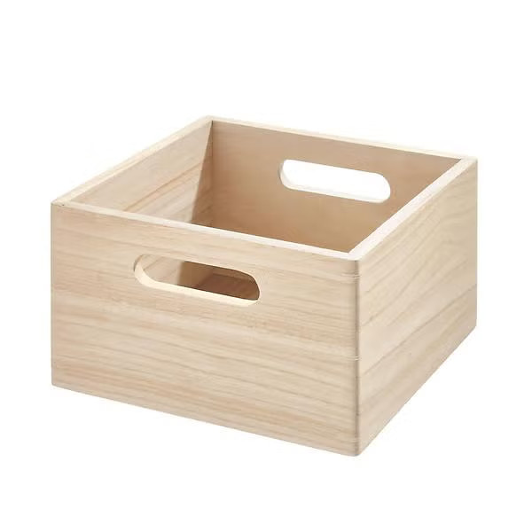 THE HOME EDIT Wooden All-Purpose Bin Sand | The Container Store