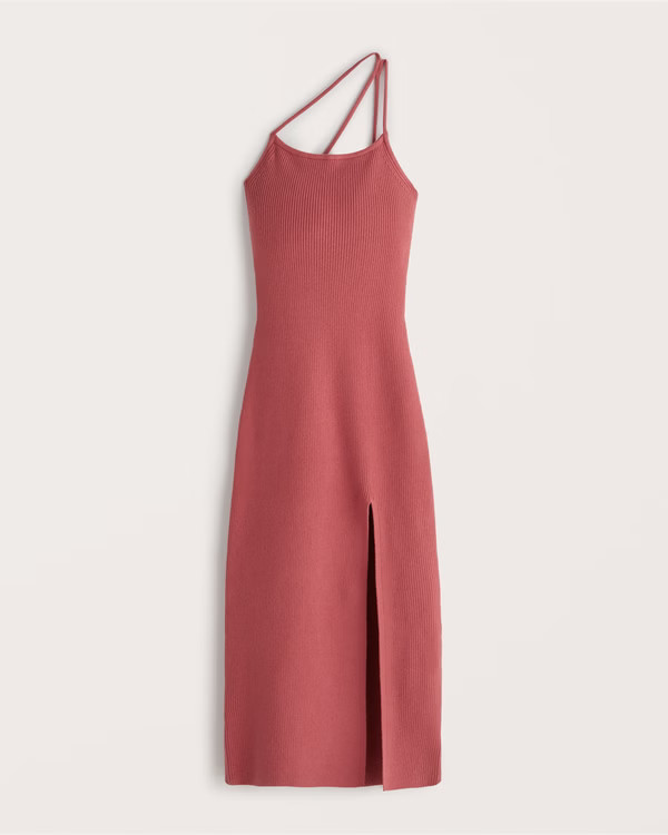Asymmetrical One-Shoulder Maxi Sweater Dress | Abercrombie & Fitch (US)