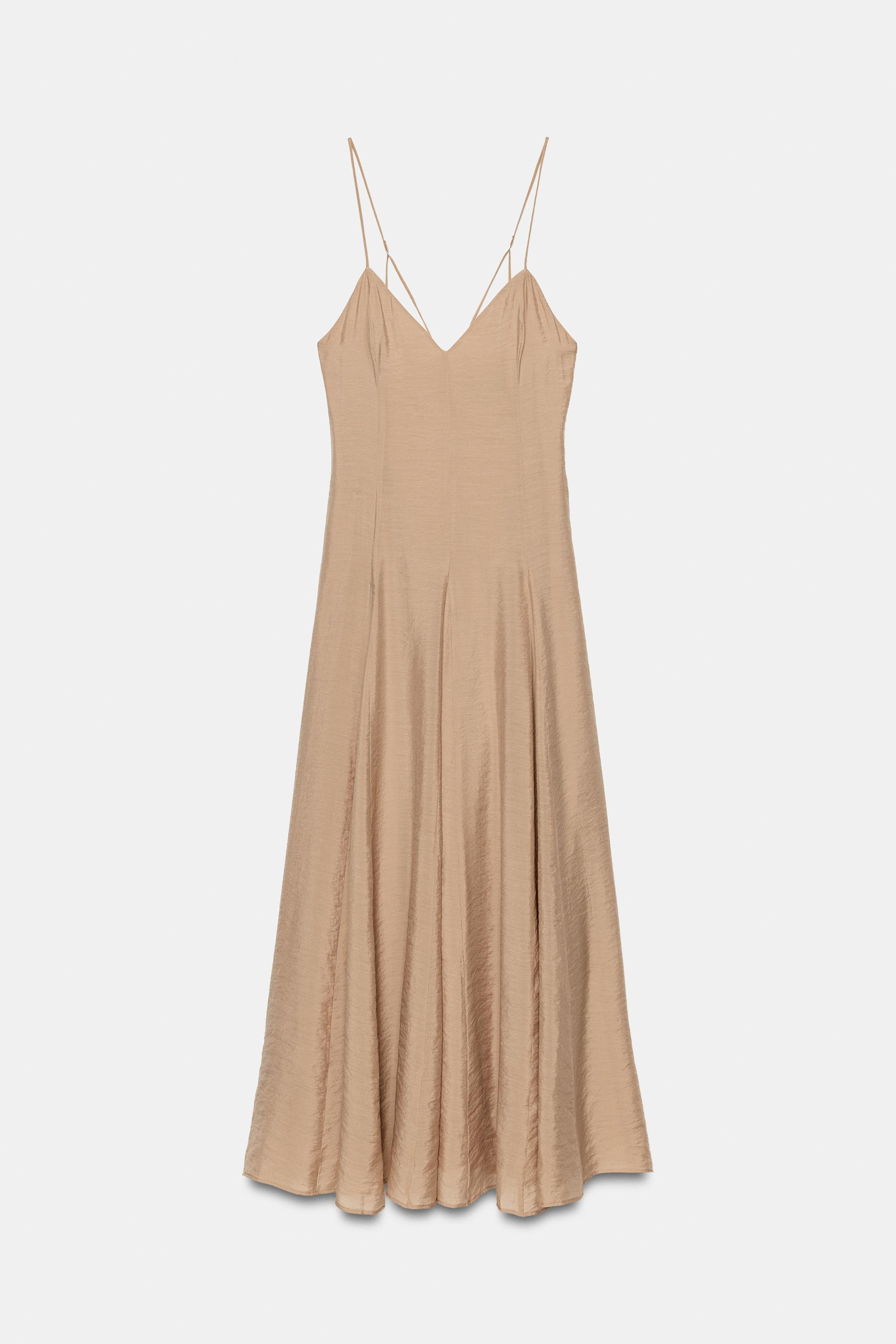 FLOWING STRAPPY MIDI DRESS | Zara UK