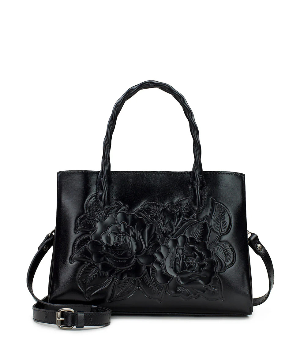 Genovese Top Handle Crossbody - Vintage Vegetable Tanned Rose Tooled | Patricia Nash Designs