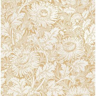 Fine Decor Zinnia Mustard Floral Paper Strippable Roll (Covers 56.4 sq. ft.) 2900-42528 - The Hom... | The Home Depot