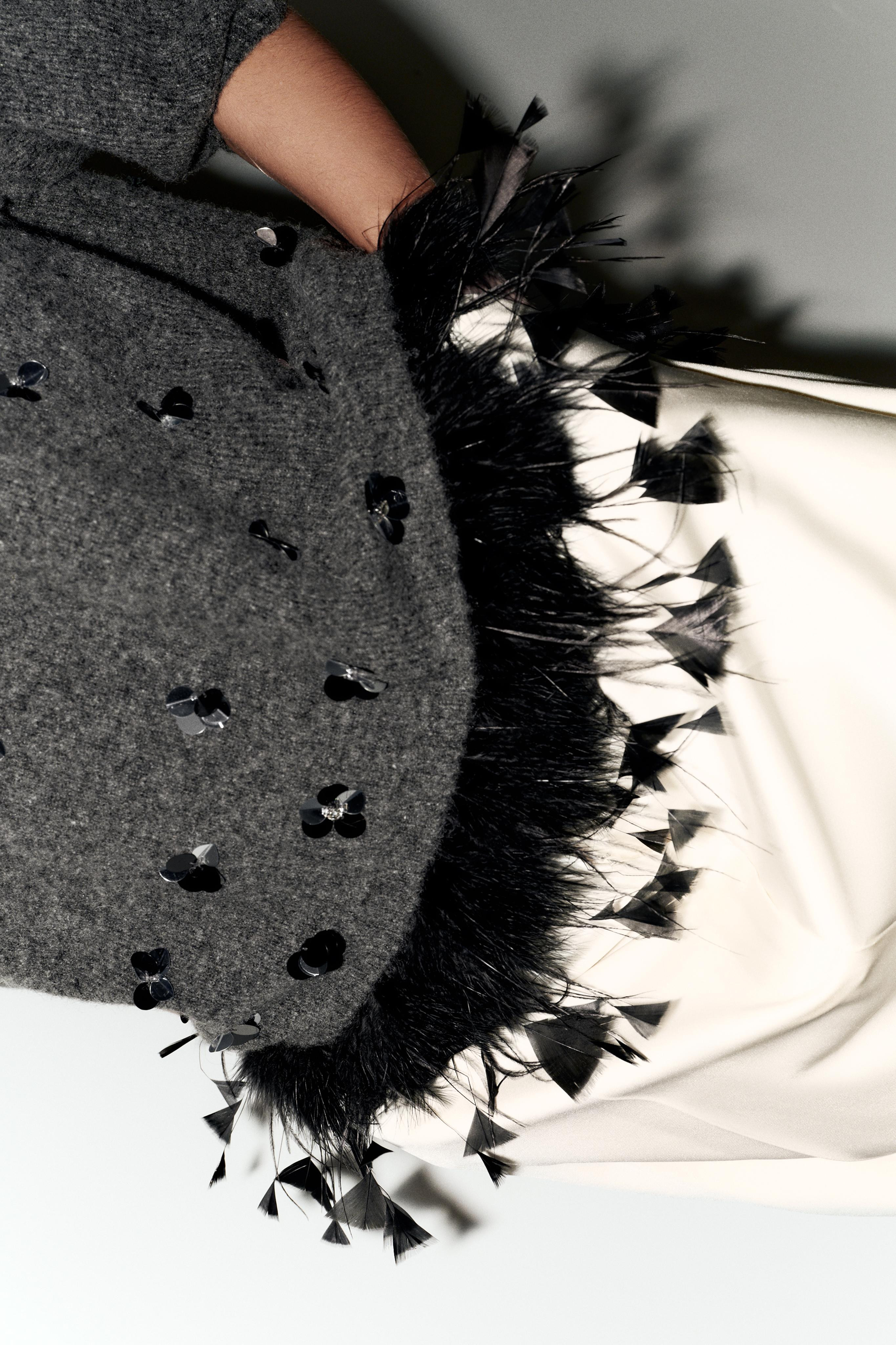 WOOL SWEATER WITH SEQUINS AND FEATHERS | Zara US