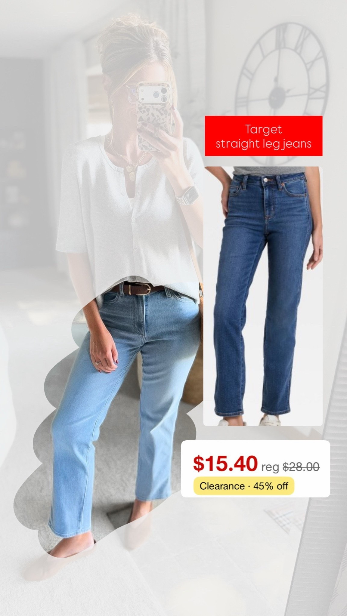 Target straight leg jeans now clearance priced 
Cardigan/ medium
Jeans/ 8

#LTKootd #LTKOver40 #LTKSeasonal