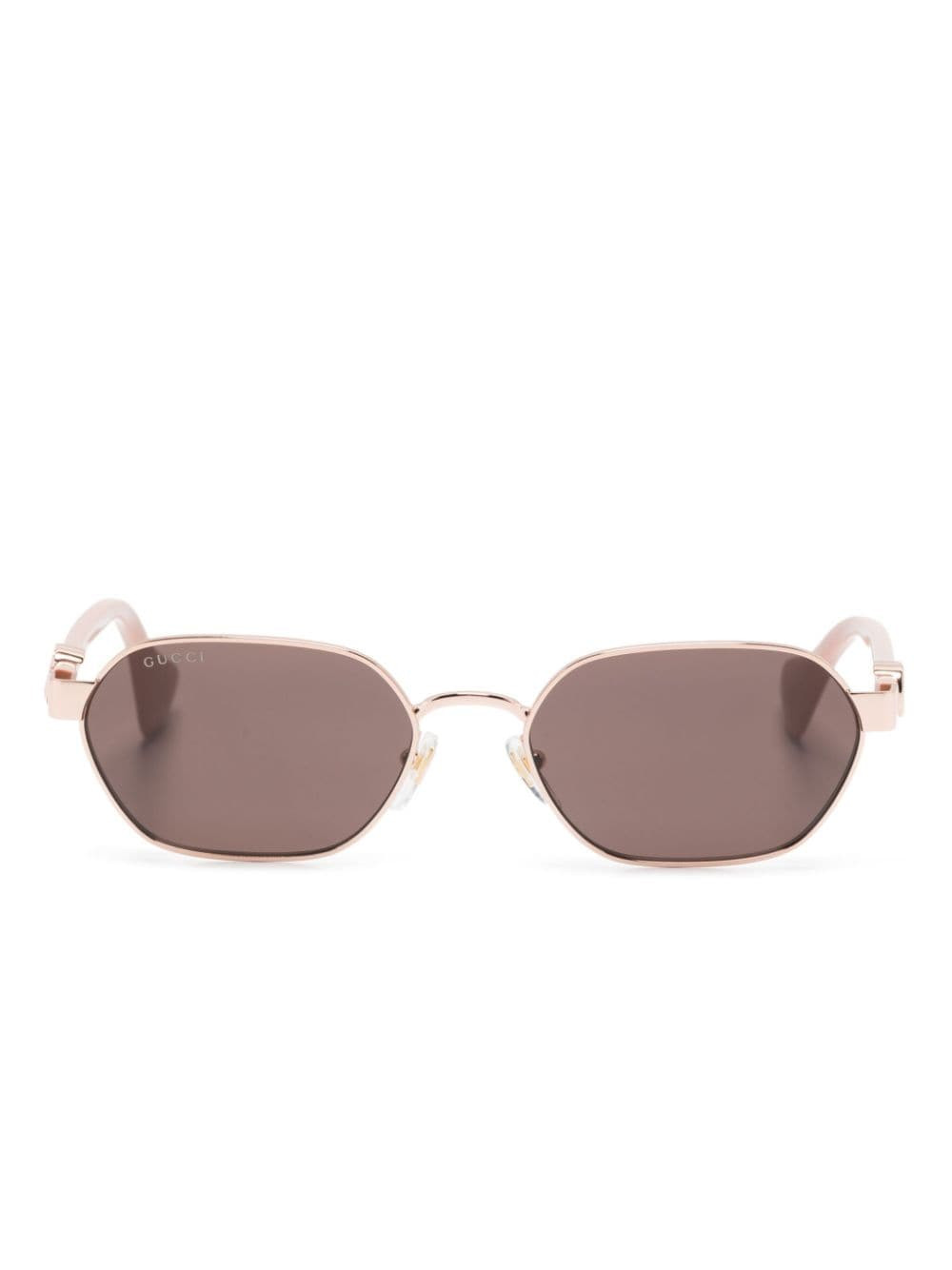 Gucci Eyewear oval-frame sunglasses - Gold | Farfetch Global