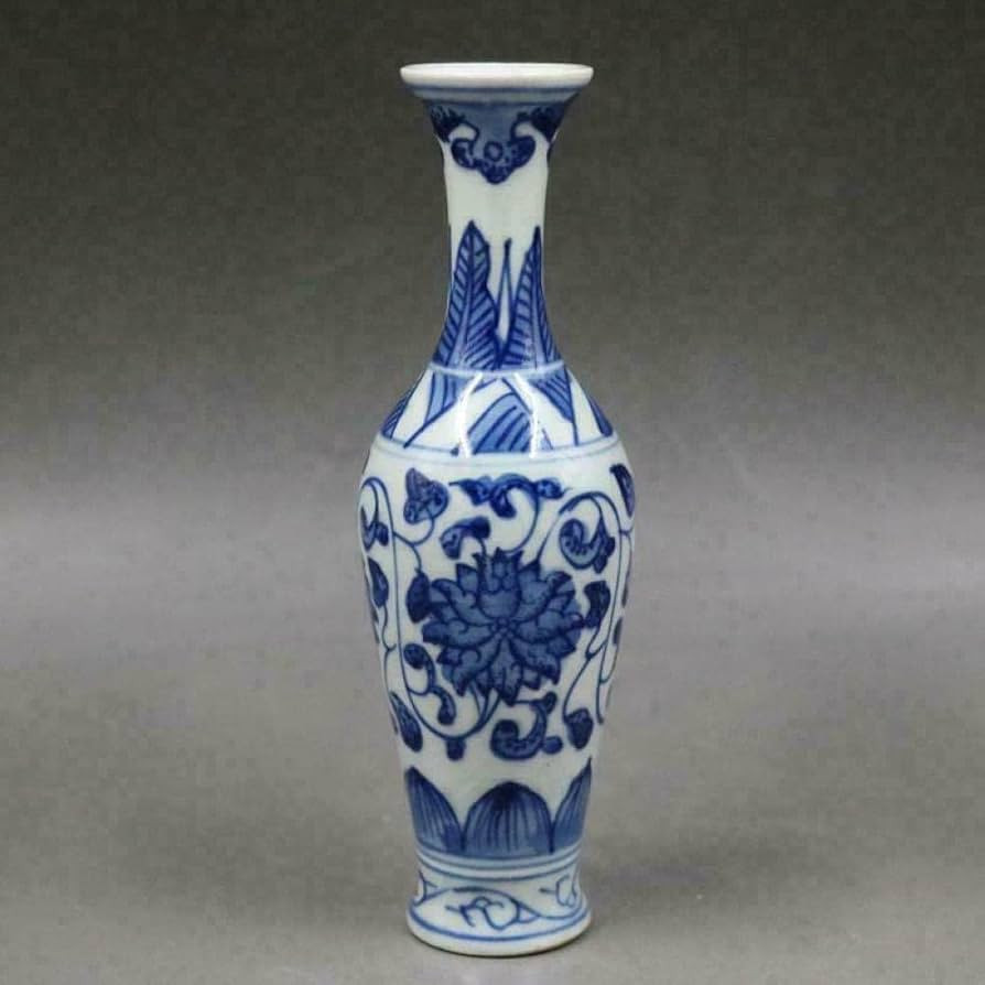 FENGWXINW Handmade Sculptures Sculptures Porcelain Vase Blue and White Chinese Antique | Amazon (US)