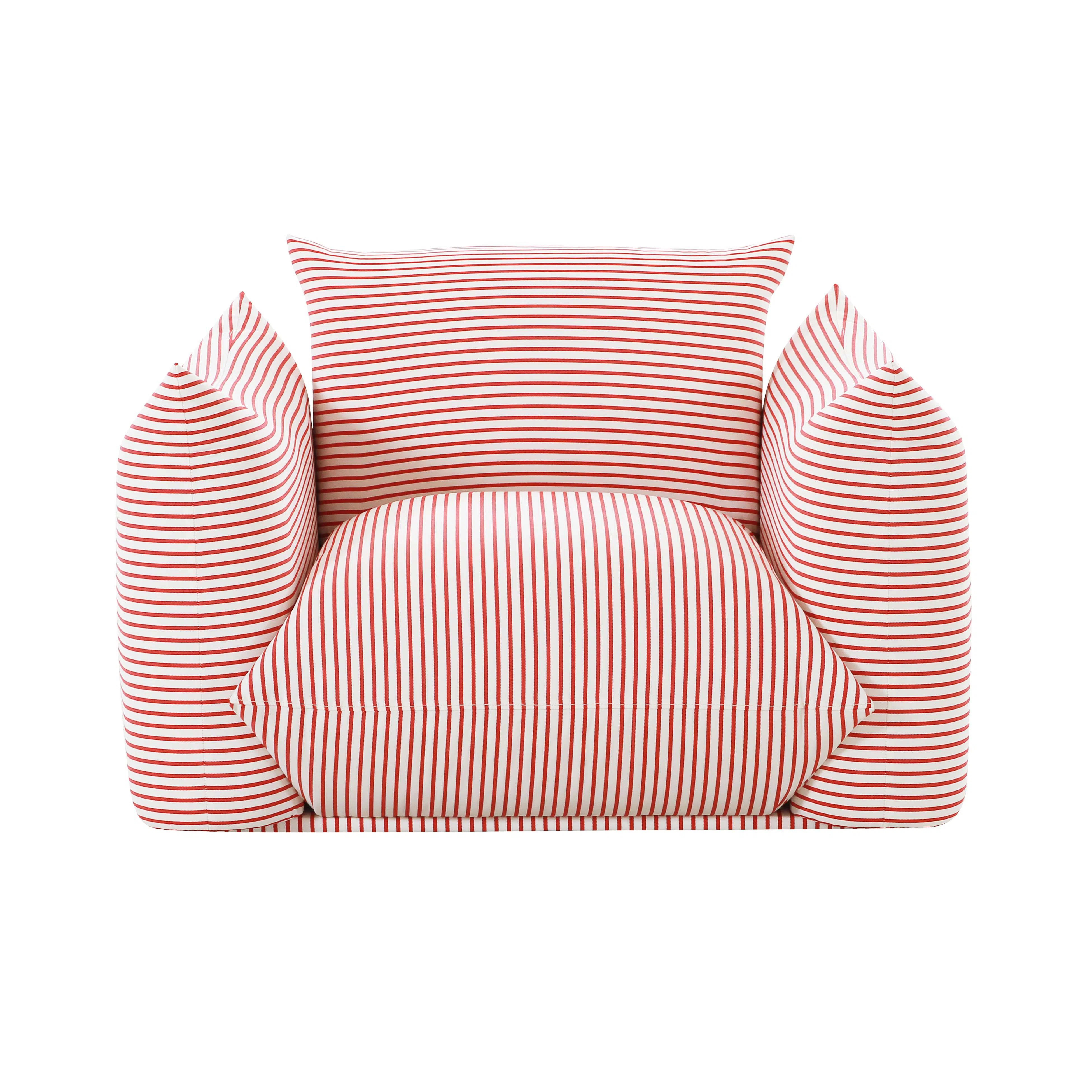 Saint Tropez Pearl and Striped Stuffed Outdoor Armchair | Wayfair North America