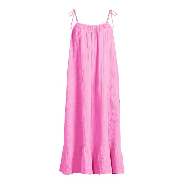 Time and Tru Women's Tie Shldr Dress | Walmart (US)
