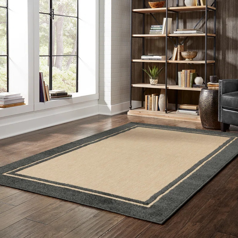 Laub Indoor / Outdoor Area Rug in Sand/ Charcoal | Wayfair North America
