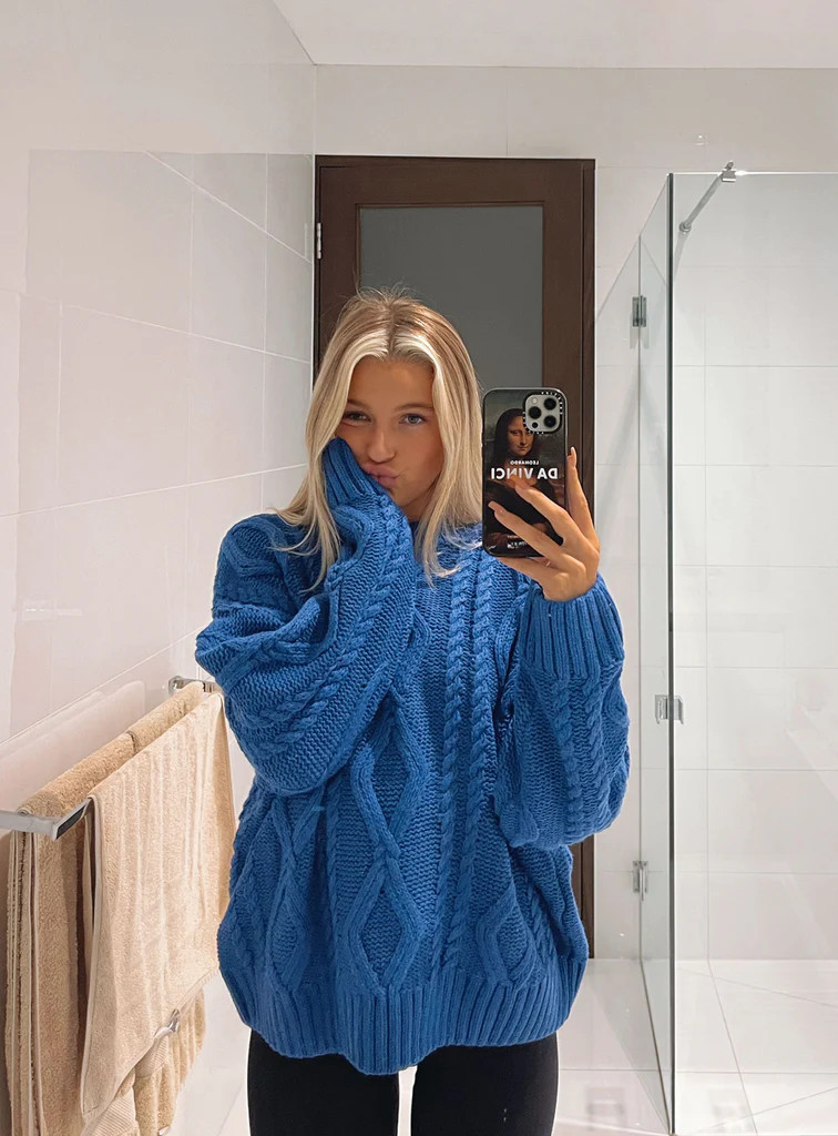 Anaya Oversized Sweater Monday Blues | Princess Polly AU