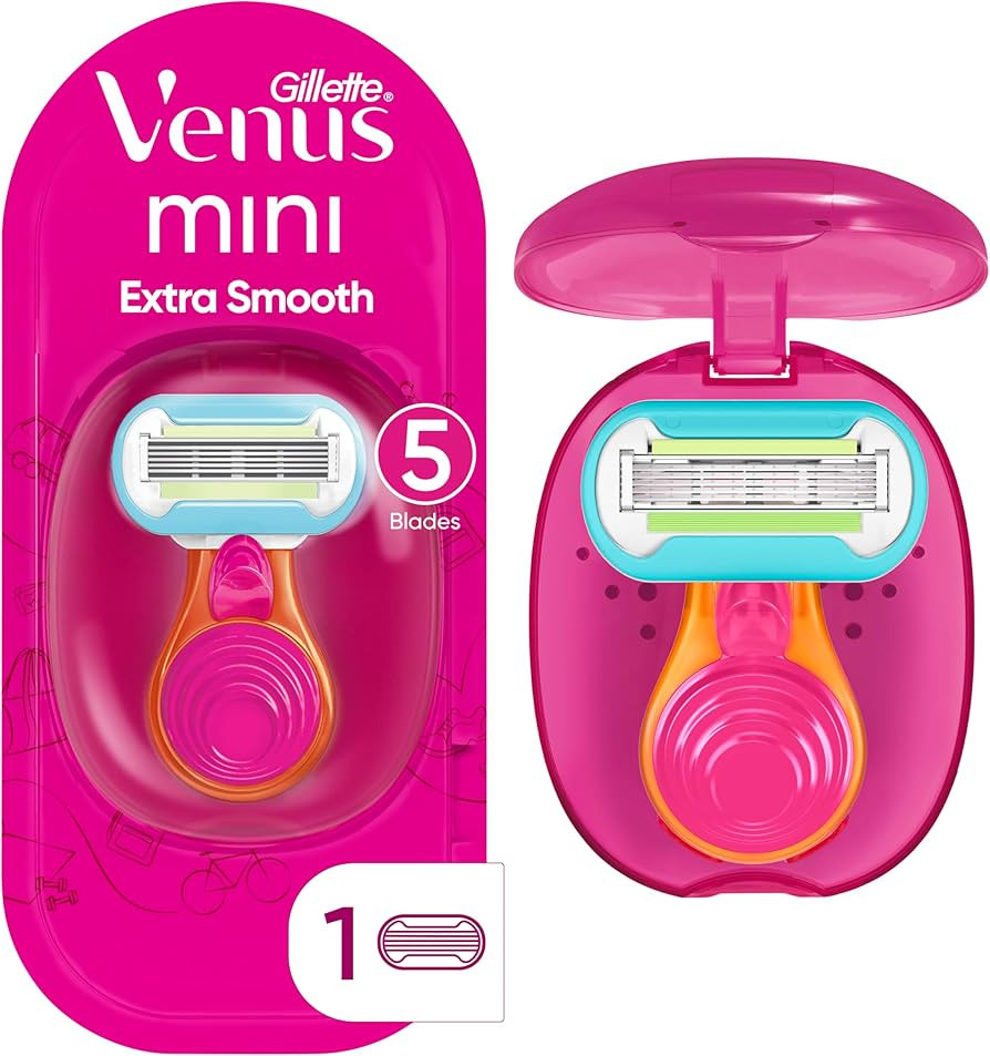 Gillette Venus Extra Smooth Travel Razor Kit for Women, Mini Handle + Refill + Case | Amazon (US)