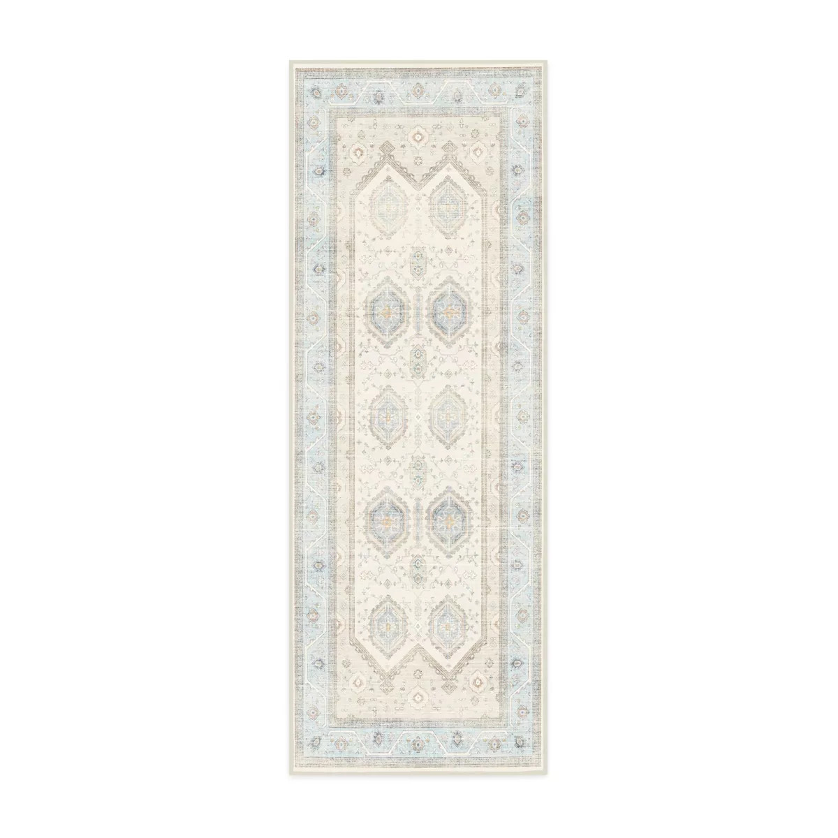 Ruggable Washable Bridgerton Crown Affair Opal Rug Ivory/Blue | Target