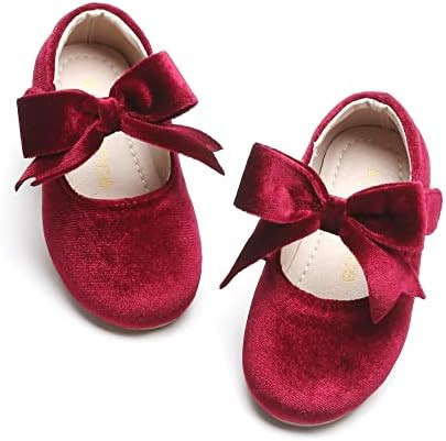 Kiderence Little Toddler Girls Dress Shoes Ballerina Ballet Flats Kids Mary Janes | Amazon (US)
