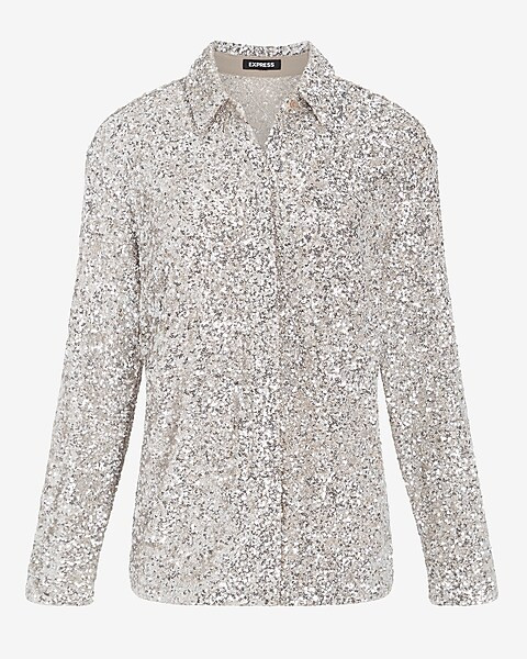 Sequin Portofino Shirt | Express