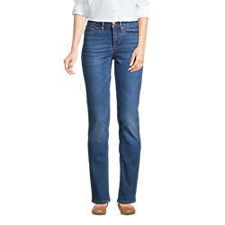 Women's Recover Mid Rise Straight Leg Blue Jeans | Lands' End (US)
