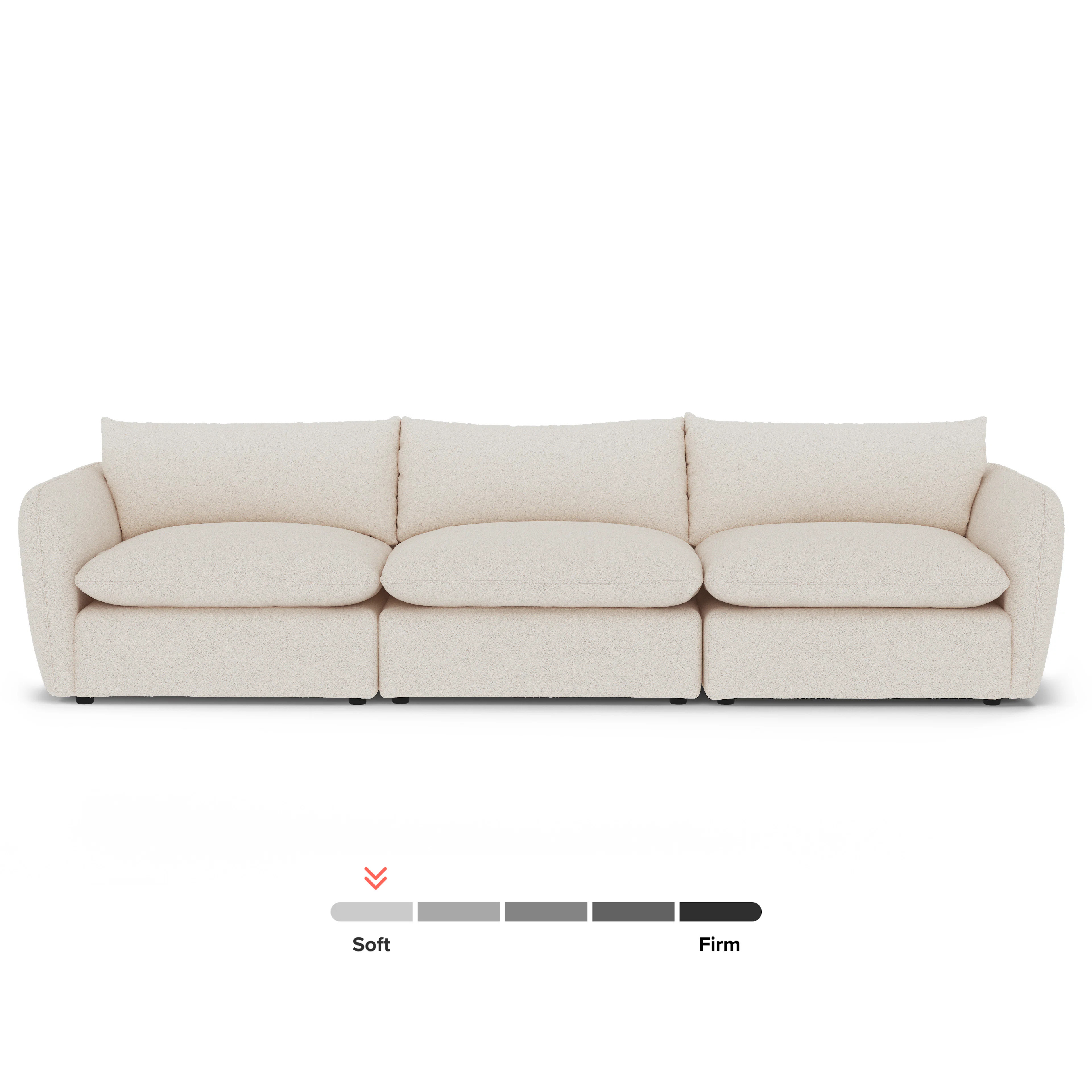 Leigh 131.5" Modular Sofa - Ivory Wool Bouclé | Article