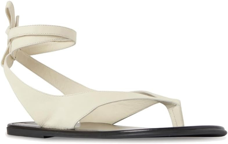 Goiphrri Flat Sandals for Women Dressy Comfortable Soft Lace Up Strappy Sandals Round Toe Thong S... | Amazon (US)