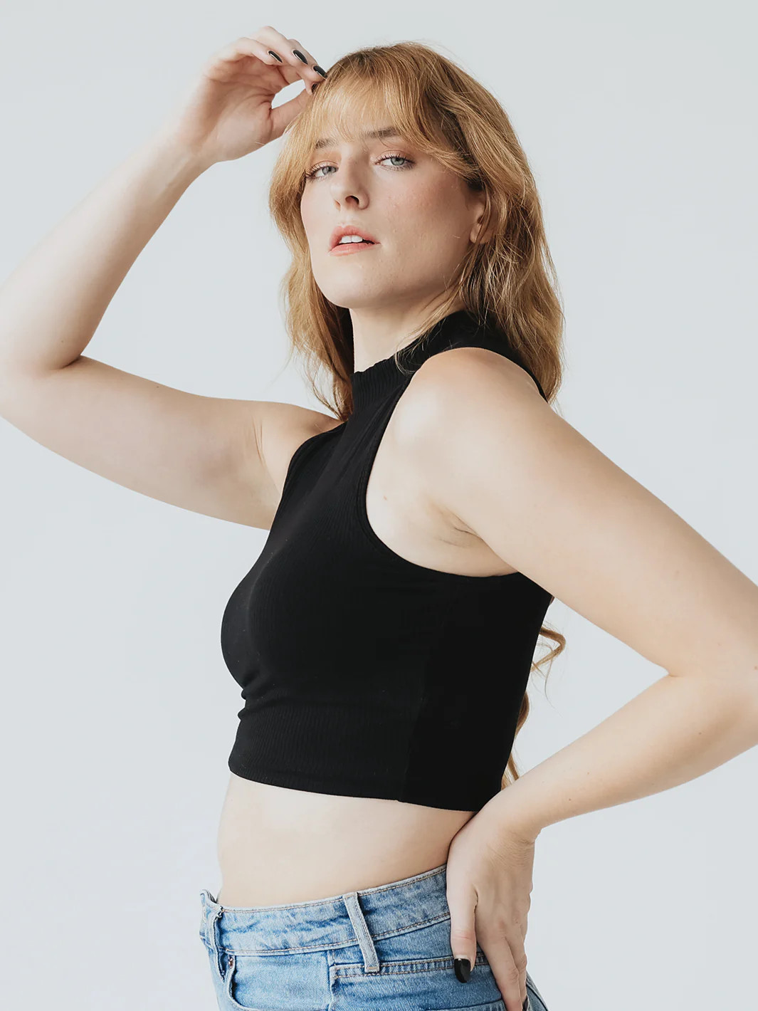 Ribbed Mock Neck Brami (Crop) | Klassy