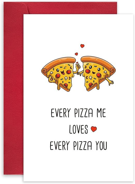 Leinessy Cute Valentines Day Card, Vday Card for Husband Wife Kids, Every Pizza Me Loves Every Pi... | Amazon (US)