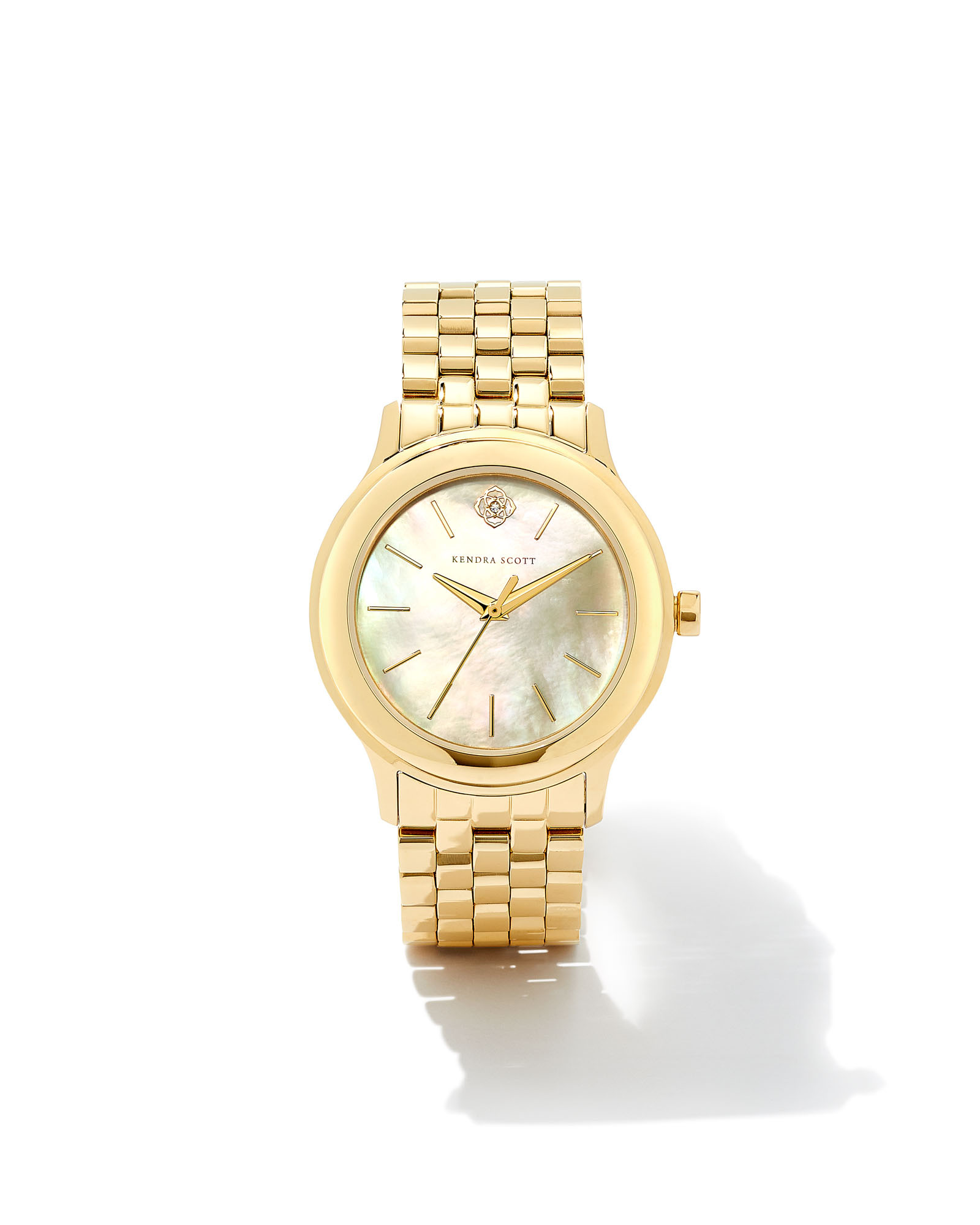 Alex Gold Tone Stainless Steel 35mm Watch in Ivory Mother-of-Pearl | Kendra Scott | Kendra Scott