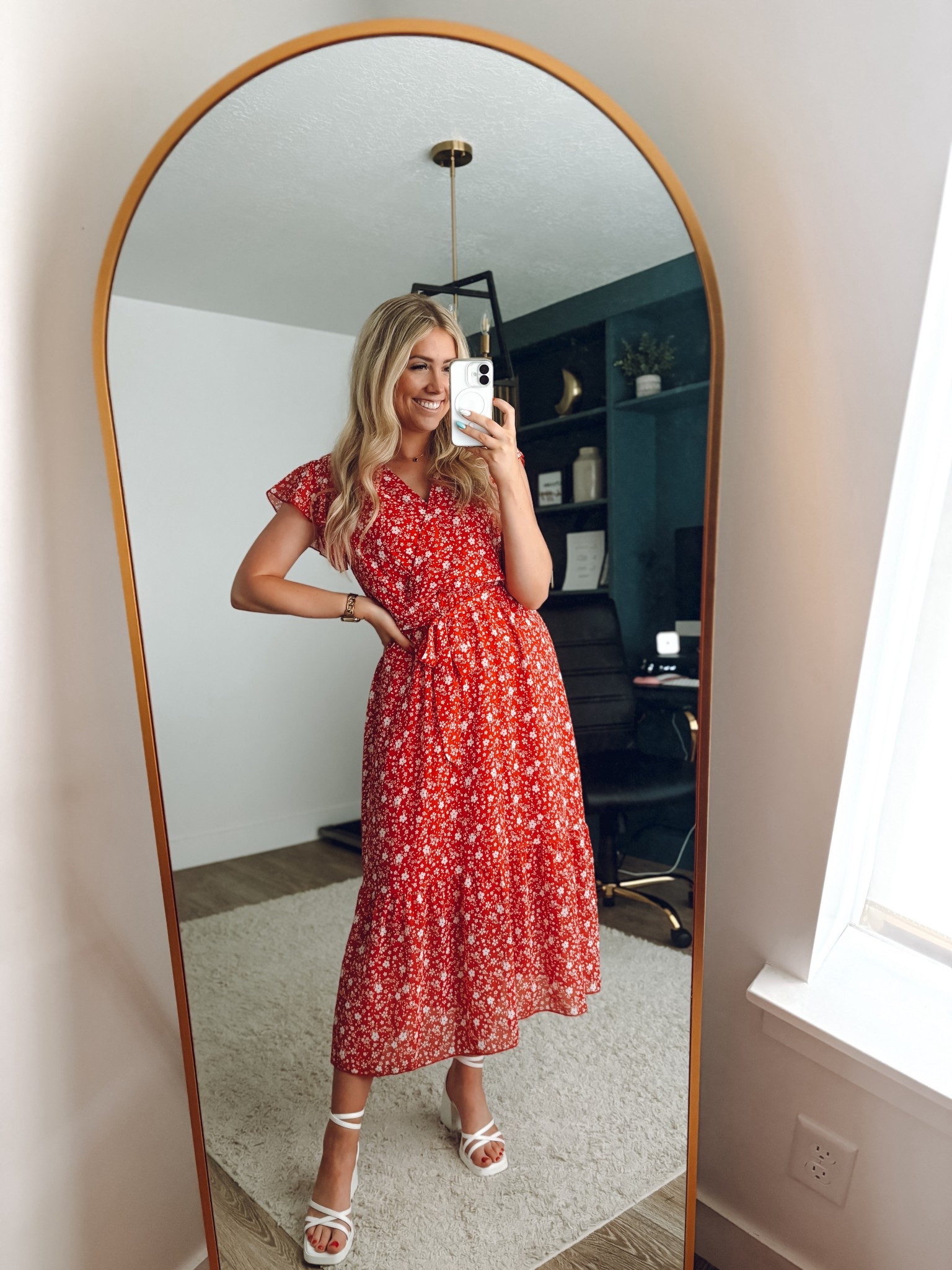 red dress: wearing usual M
white heels: size up half 

| red dress | summer outfits | Fourth of July | 

#LTKSeasonal #LTKFindsUnder100