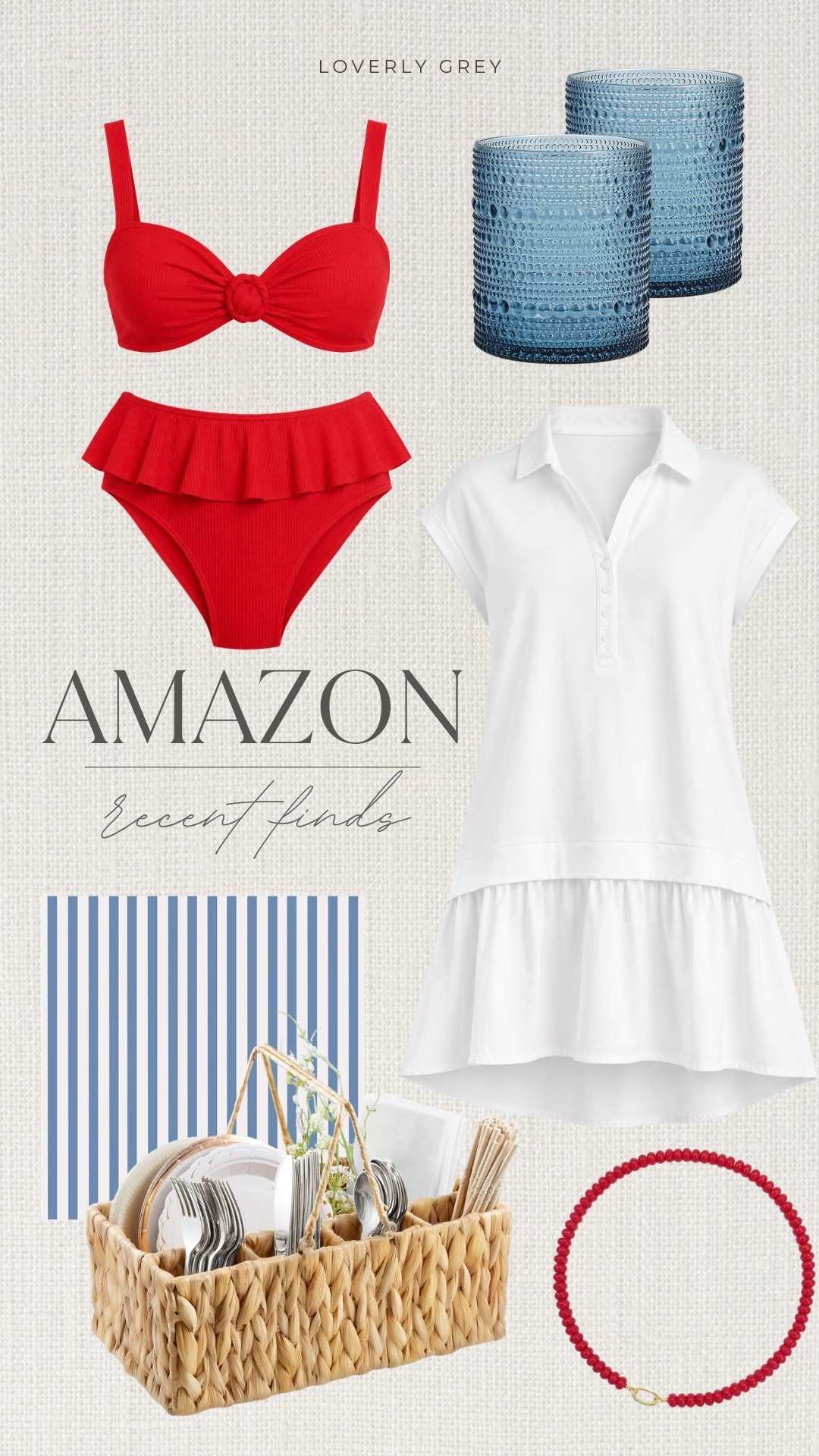 A few Amazon finds we’re loving for summer entertaining. The woven picnic basket, blue glassware, and easy white dress are perfect for everything from backyard gatherings to beach days. Not to mention great options for Fourth of July!

#LTKSeasonal #LTKHome