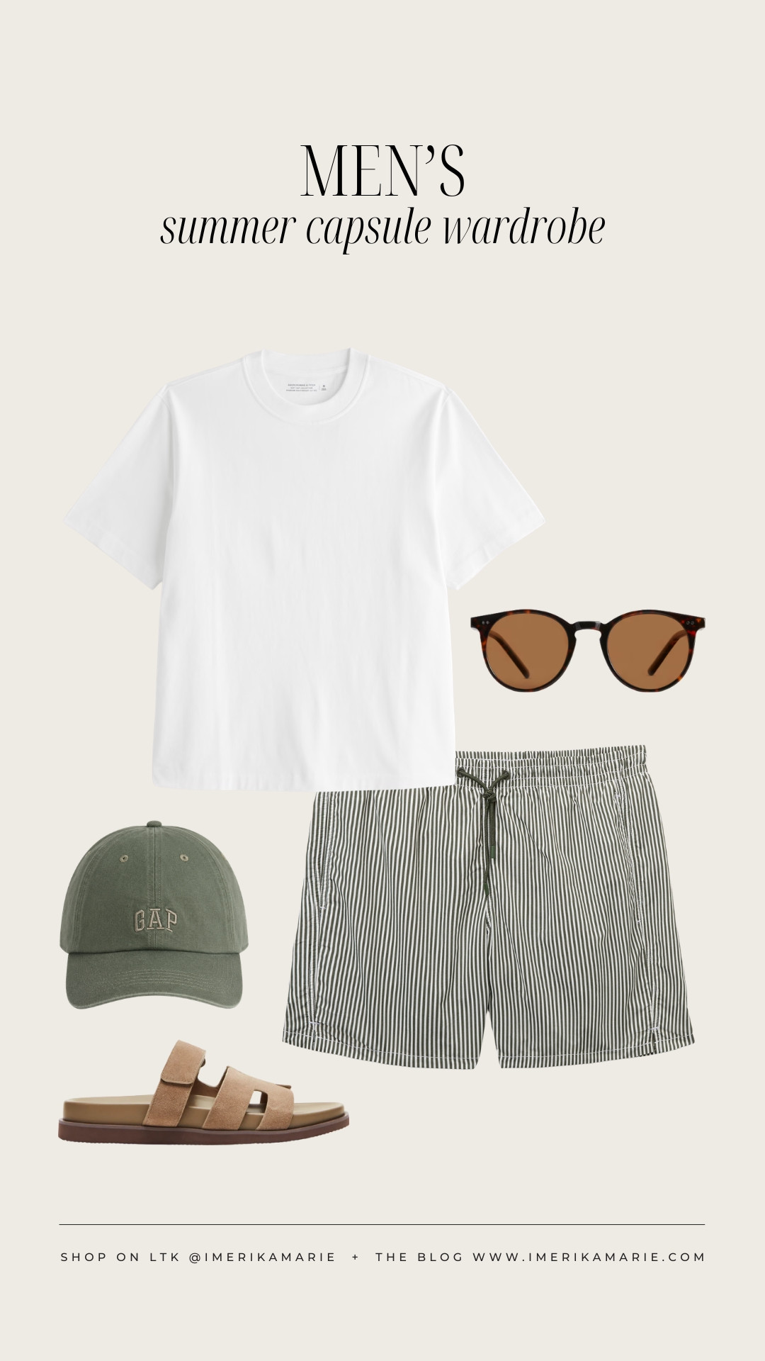Men's Summer Outfit

white t-shirt, swim trunks, sandals

men's outfit. men's summer capsule. men's summer capsule wardrobe.

#LTKootd #LTKSeasonal #LTKMens