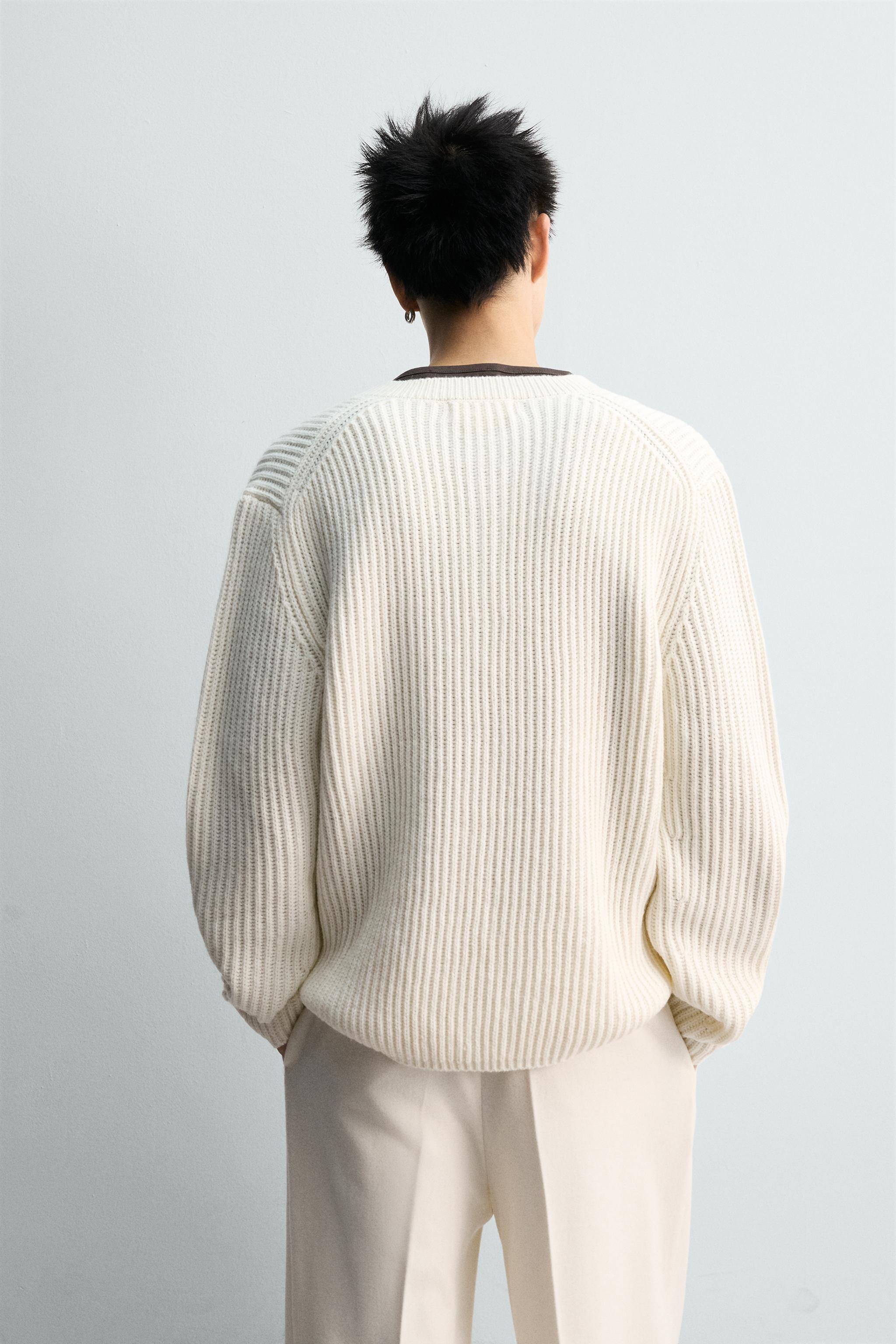 TEXTURED WEAVE HENLEY NECK JUMPER | Zara US