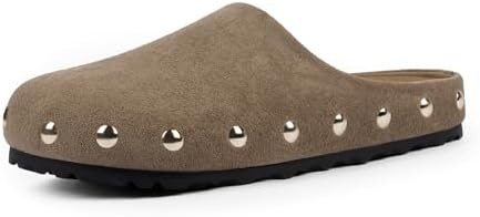 QIY Clogs for Women Slip on Faux Suede Studded Mules Comfortable Footbed Mule Potato Shoes for Wo... | Amazon (US)