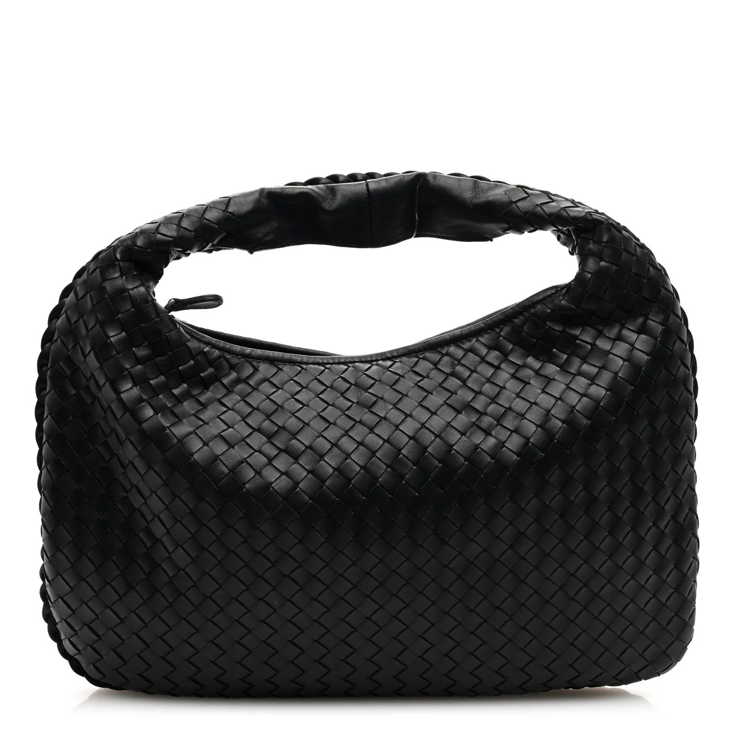 Nappa Intrecciato Medium Veneta Hobo Black | FASHIONPHILE (US)