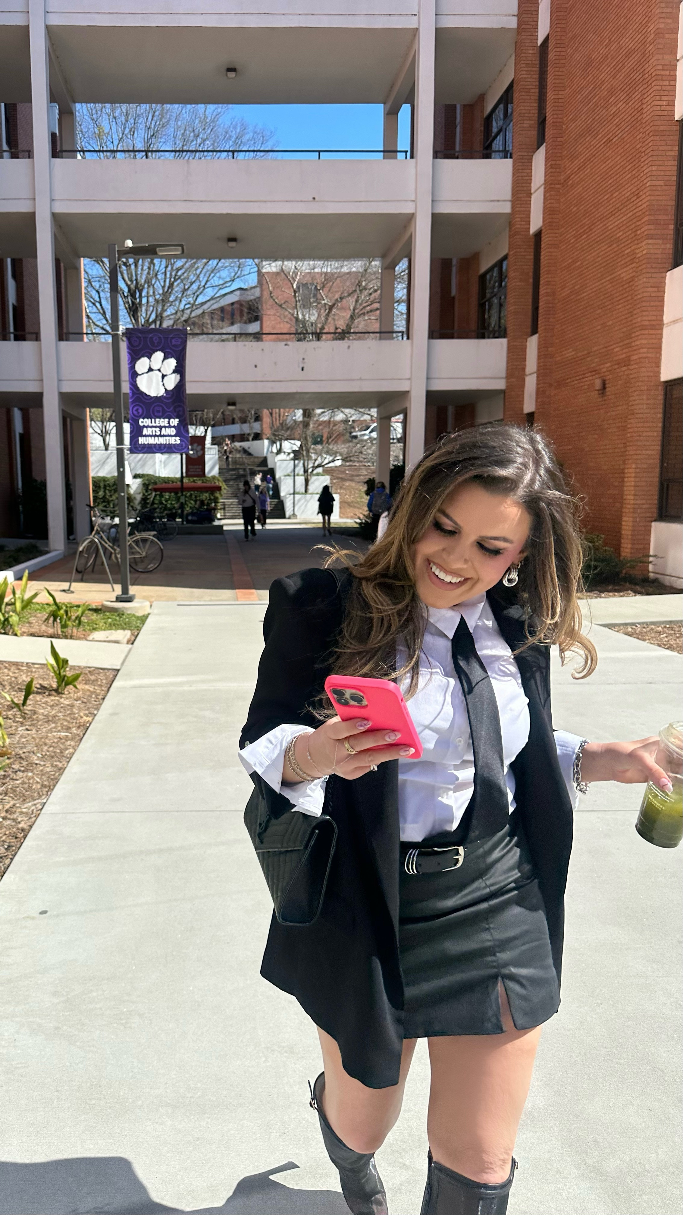 Let’s get dressed to go speak at Clemson University 💜🧡Y’all I was nervous and Adam was rushing me! #outfitinspo #grwmoutfit #outfitinspiration #relatable #shortgirlstyle
