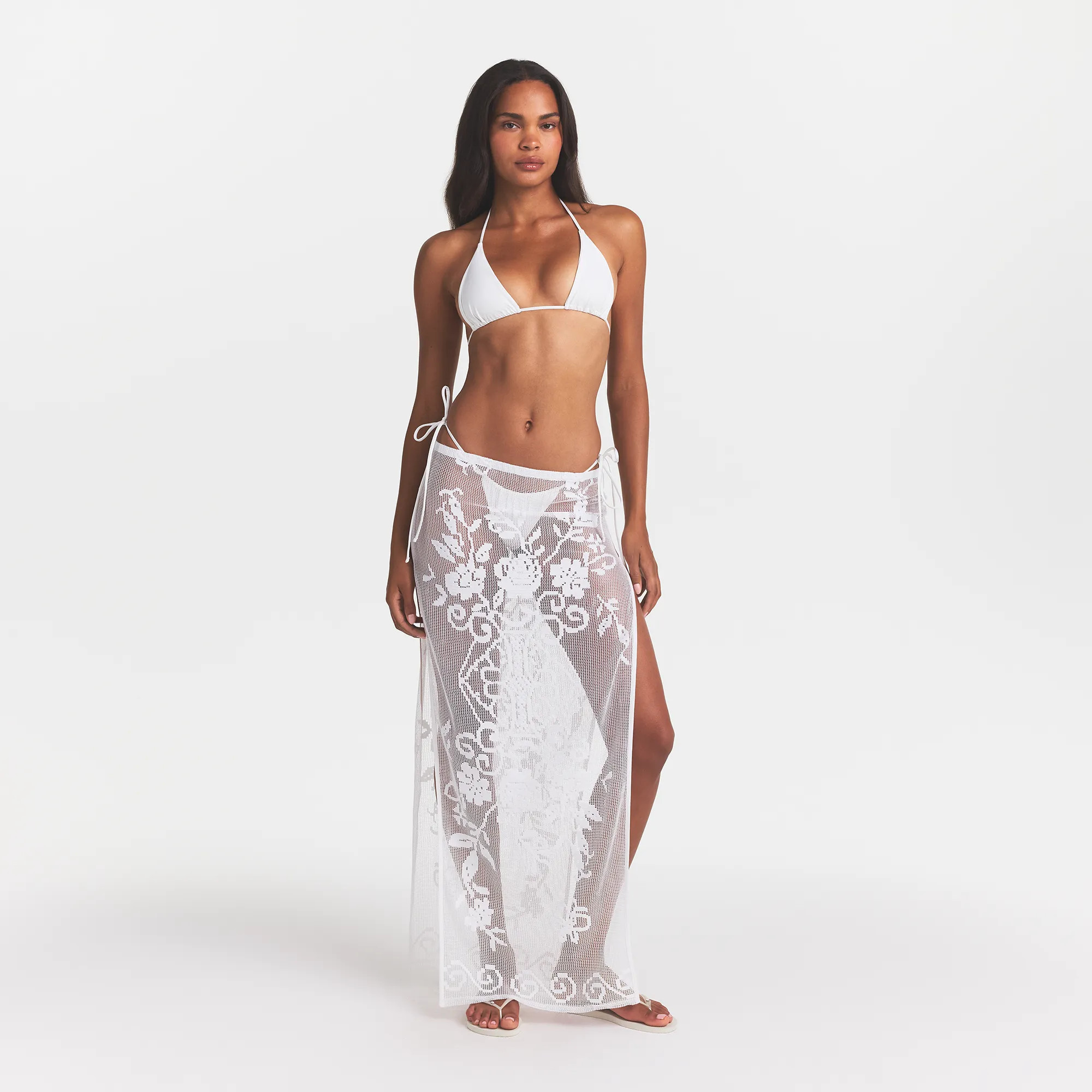 LACE COVER-UPS LONG SKIRT | SNOW | SKIMS | SKIMS (US)