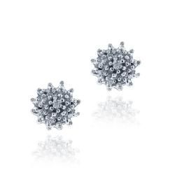 DB Designs Sterling Silver Diamond Accent Flower Earrings | Bed Bath & Beyond