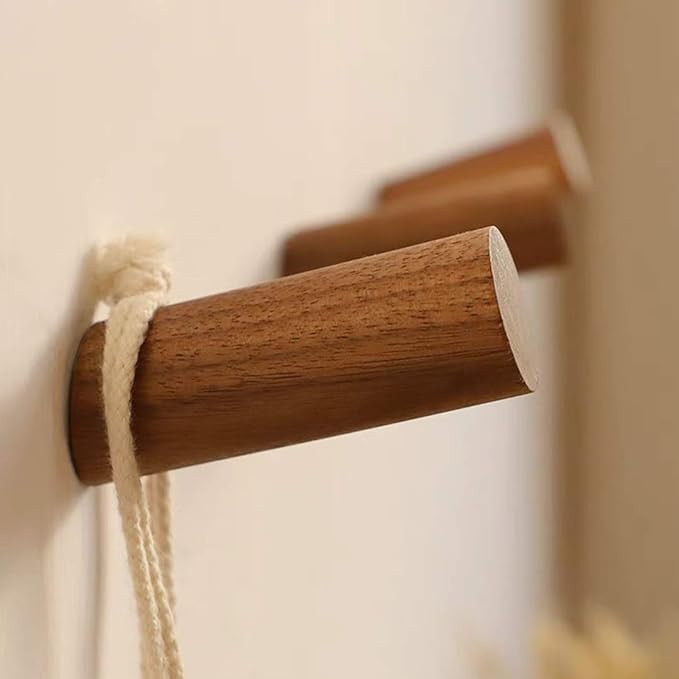 HomeDo Wooden Coat Hooks Wall Mounted, Single Organizer Hat Racks Wall, Vintage Wall Hanger(Walnu... | Amazon (US)