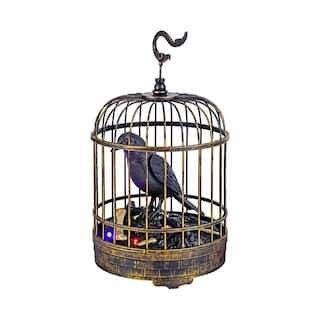 12.5 in Animated LED Talking Raven Tabletop Halloween Decoration | The Home Depot