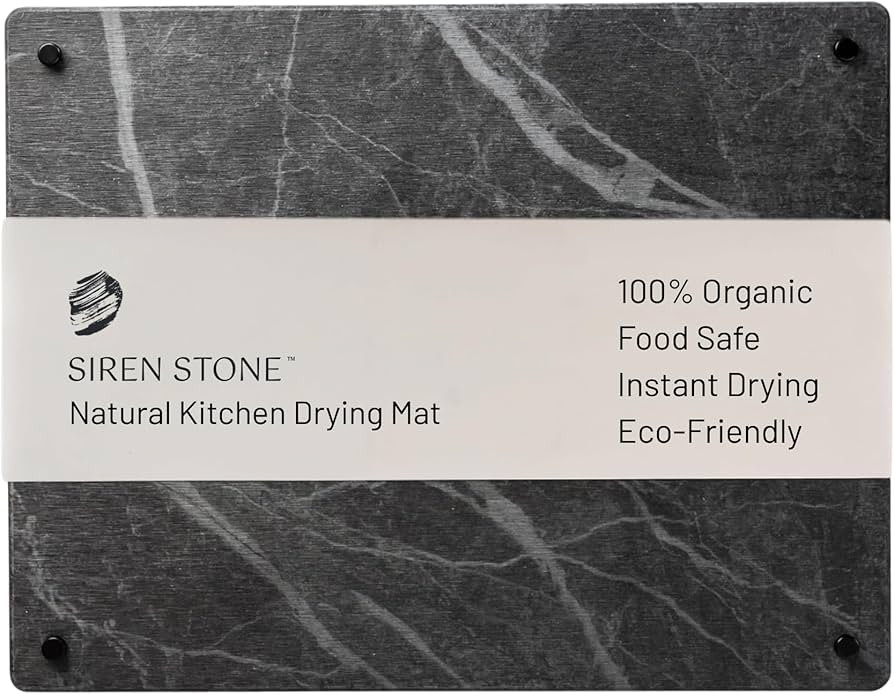 LARGE Siren Stone Natural Dish Drying Mat for Kitchen Counter - Premium Diatomaceous Earth Mat | ... | Amazon (US)