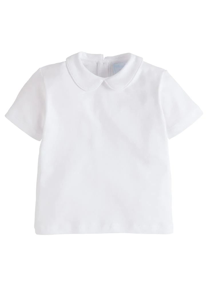 Piped Peter Pan Short Sleeve - White | Little English