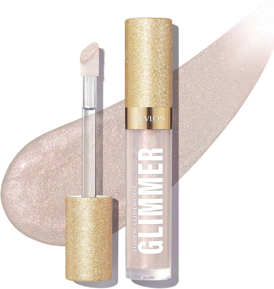 REVLON Super Lustrous Glimmer Gloss, Non-Sticky Lip Gloss, High-Shine Finish, Plant-Based Glitter... | Amazon (US)