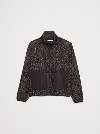 Bouclé Fleece Zip-Up Sweatshirt | Banana Republic (US)