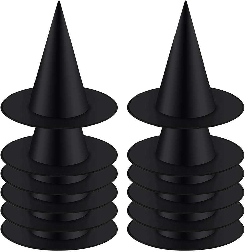 Aneco Costume Headwear 12 Pcs Halloween Witch Hats, Black, One Size, Costume Accessory Caps, Floa... | Amazon (US)