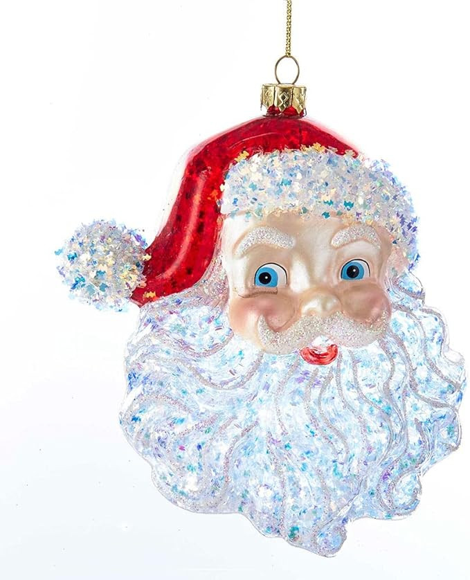 Santa Claus Head Glass Christmas Tree Ornament T2290 | Amazon (US)