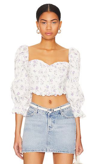 Leslie Blouse in Multi | White Corset Top | White Top Outfit | Cute Summer Tops Cute Summer Outfits | Revolve Clothing (Global)