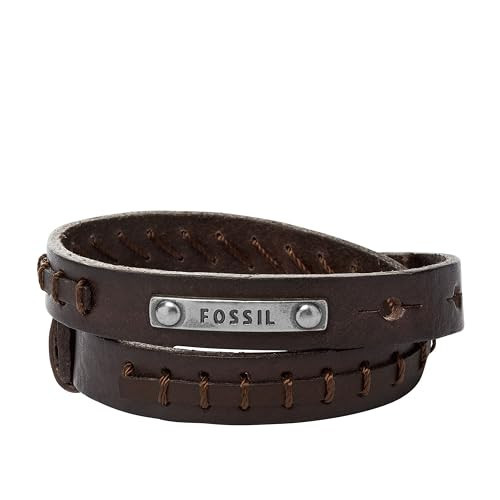 Fossil Men's Leather Bracelet, Color: Brown (Model: JF87354040) | Amazon (US)