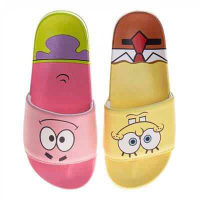 Kids SpongeBob SquarePants and Patrick Mismatch Slide Sandals - Size 11-12 | Target