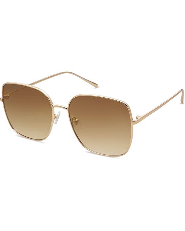 SOJOS Trendy Oversized Square Metal Frame Sunglasses for Women Men Flat Mirrored Lens UV Protecti... | Amazon (US)
